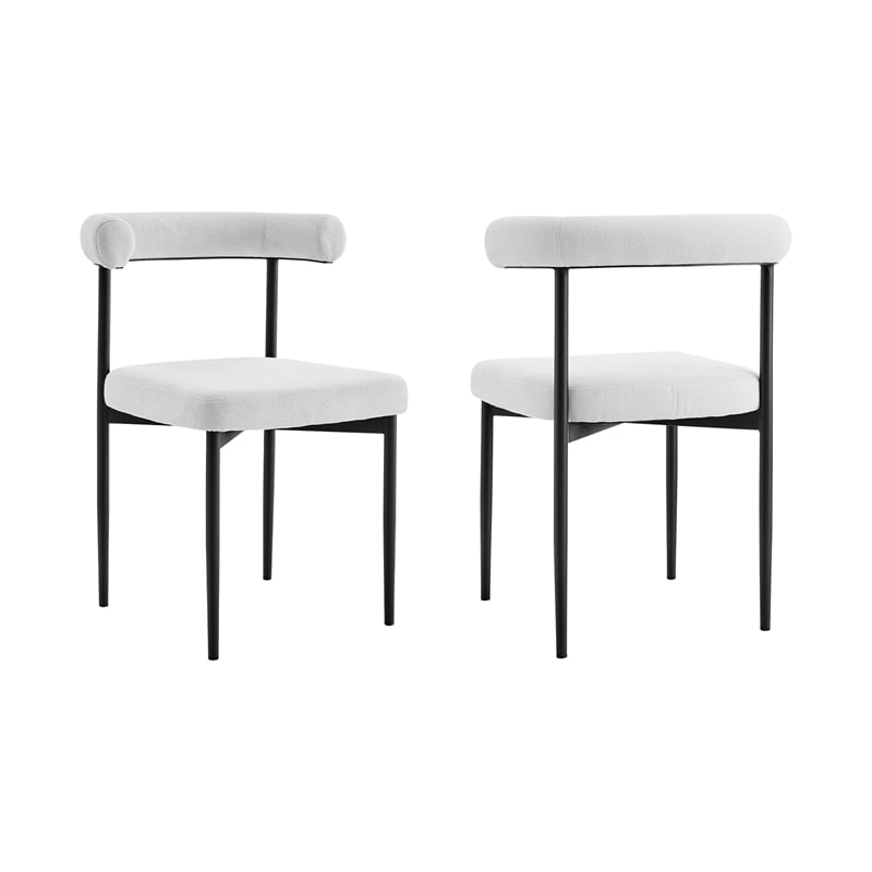 Shannon Dining Chair with Matte Black Iron & Thundercloud Gray Fabric - Set of 2