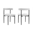 Shannon Dining Chair with Matte Black Iron & Thundercloud Gray Fabric - Set of 2