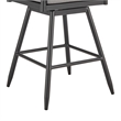 Crown Outdoor Swivel Bar Stool in Aluminum with Tan Rope & Dark Gray Cushions