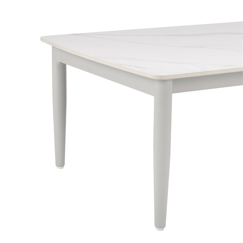 Rhodes Outdoor Rectangular Gray Coffee Table
