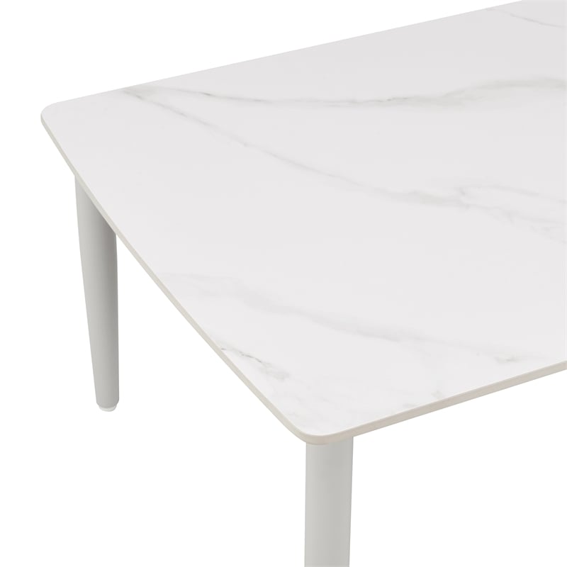 Rhodes Outdoor Rectangular Gray Coffee Table