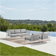 Rhodes Outdoor Rectangular Gray Coffee Table