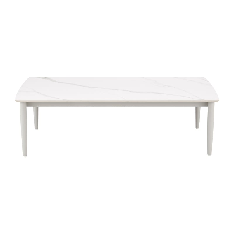 Rhodes Outdoor Rectangular Gray Coffee Table