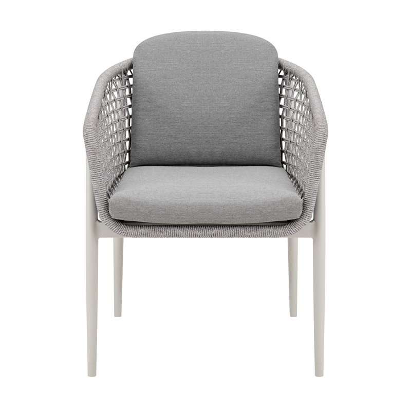 Rhodes Outdoor Patio Dining Chair in Aluminum Set of 2