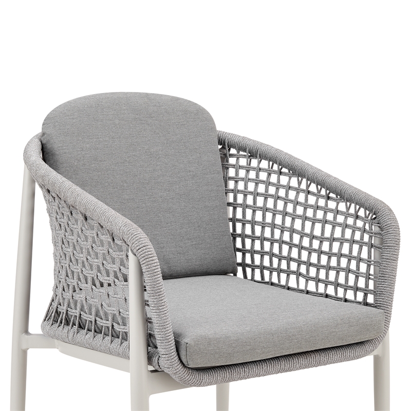 Rhodes Outdoor Patio Dining Chair in Aluminum Set of 2