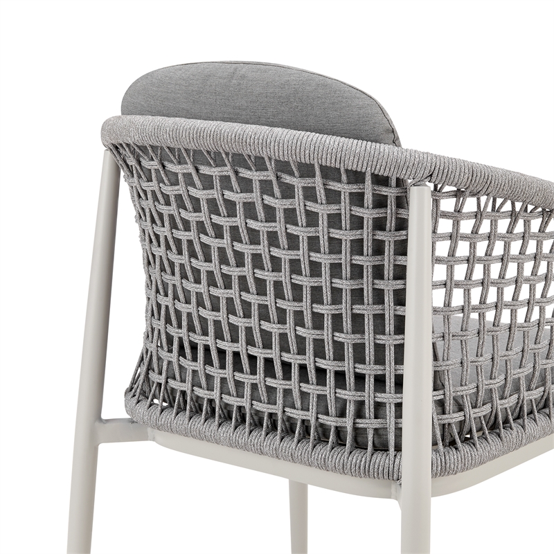 Rhodes Outdoor Patio Dining Chair in Aluminum Set of 2