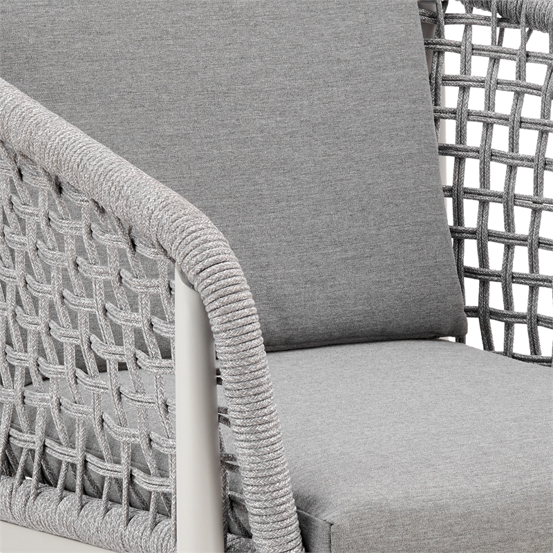 Rhodes Outdoor Patio Dining Chair in Aluminum Set of 2