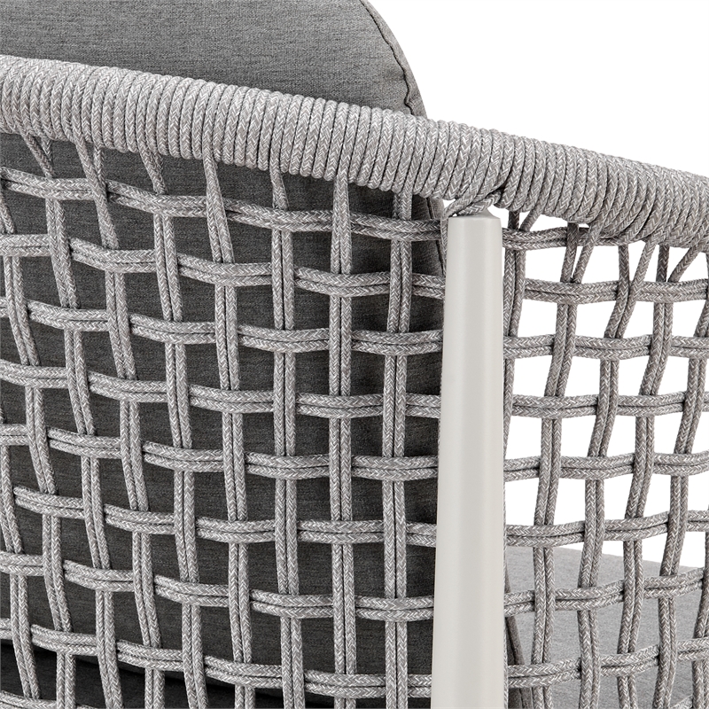 Rhodes Outdoor Patio Dining Chair in Aluminum Set of 2