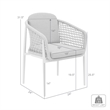 Rhodes Outdoor Patio Dining Chair in Aluminum Set of 2