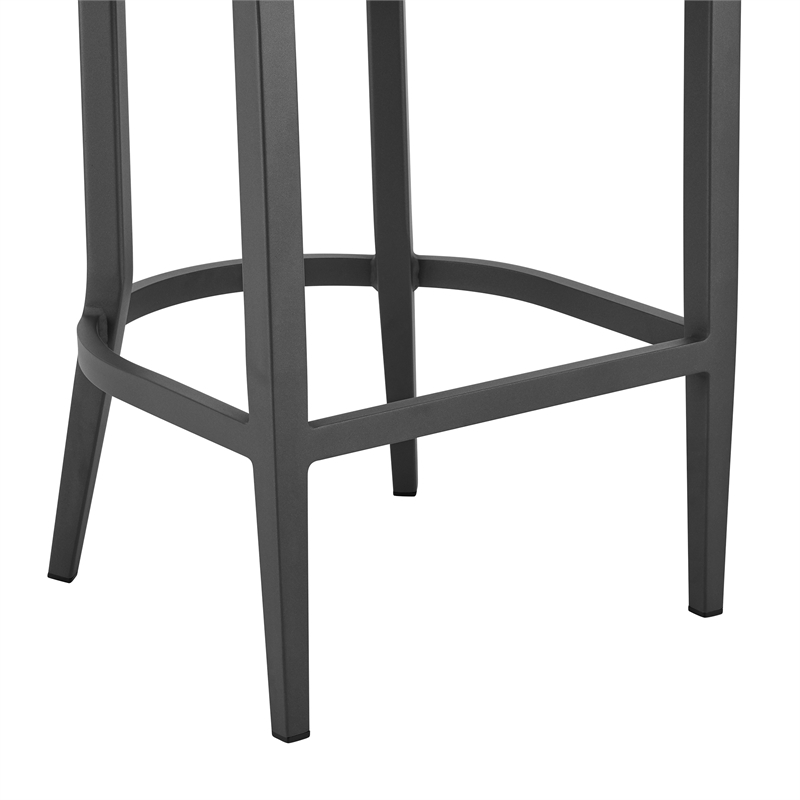 Zella Outdoor Patio Bar or Counter Stool in Aluminum with Rope and Cushions