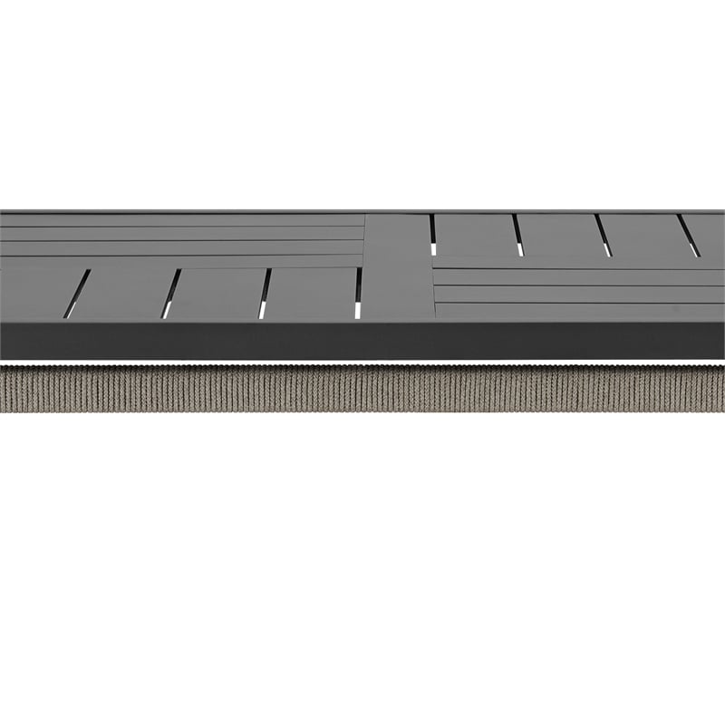 Zella Rectangular Coffee Table in Aluminum