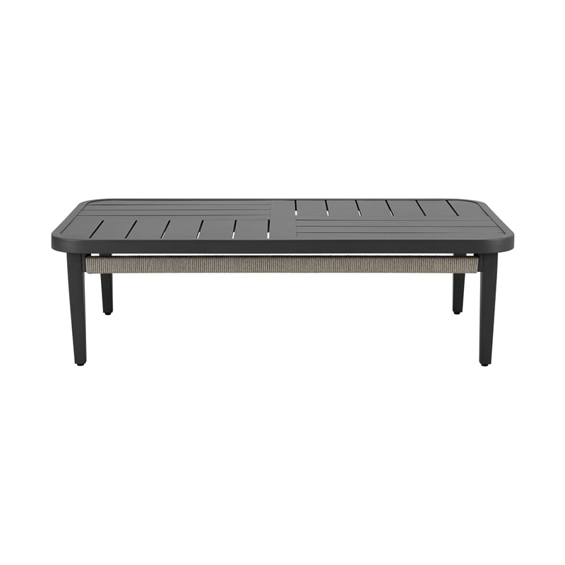 Zella Rectangular Coffee Table in Aluminum