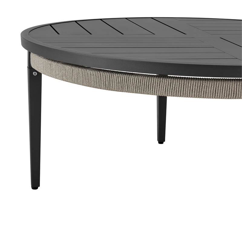 Zella Round Coffee Table in Aluminum