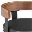 Idris Swivel Counter or Bar Stool in Metal with Walnut Finish and Faux Leather