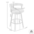 Idris Swivel Counter or Bar Stool in Metal with Walnut Finish and Faux Leather