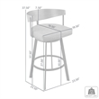 Lacey Swivel Counter or Bar Stool in Metal with Walnut Finish and Faux Leather