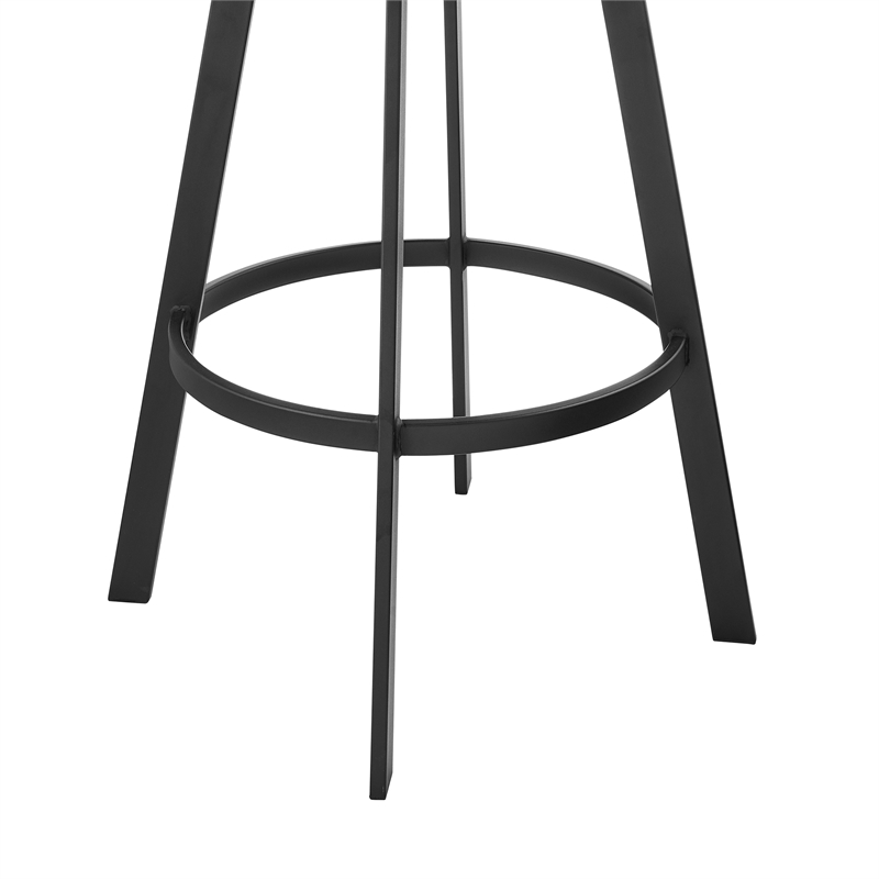 Lacey Swivel Counter or Bar Stool in Metal with Walnut Finish and Faux Leather