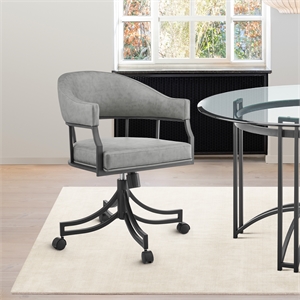 Tibet Swivel Rolling Gray Dining Chair