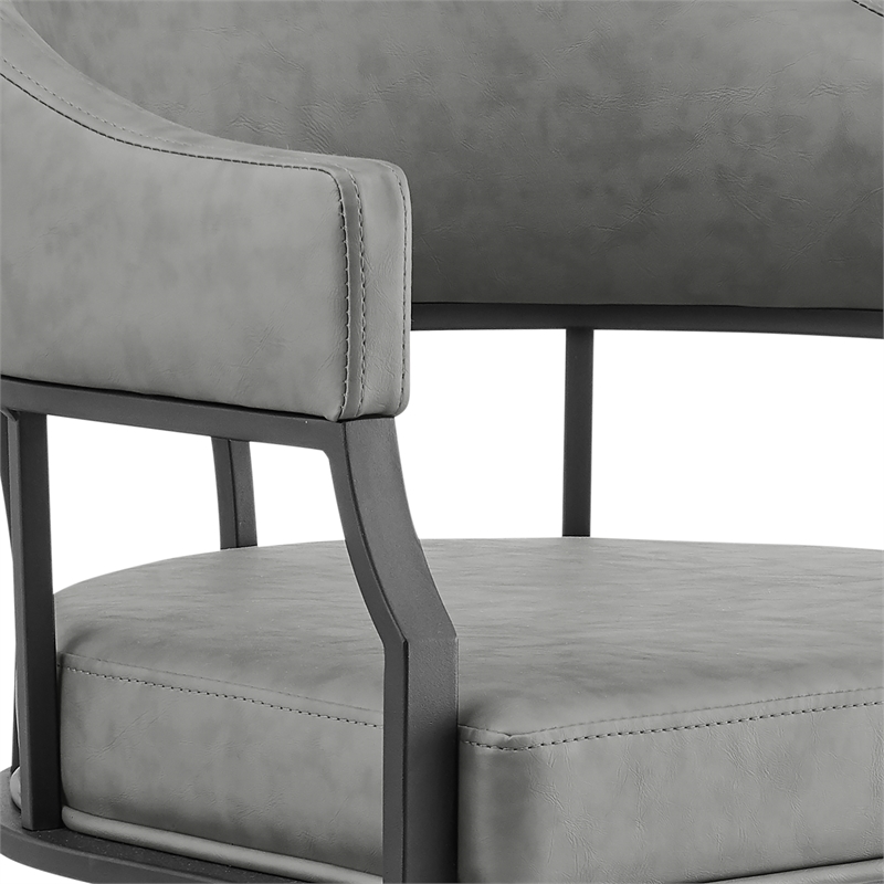 Tibet Swivel Rolling Gray Dining Chair