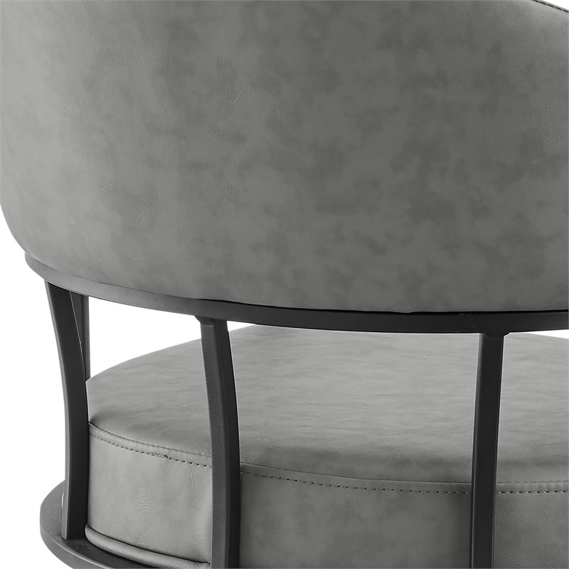 Tibet Swivel Rolling Gray Dining Chair