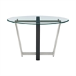 Devi Round Dining Table  Black Iron Base with Glass Tabletop