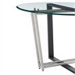 Devi Round Dining Table  Black Iron Base with Glass Tabletop