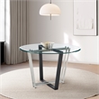 Devi Round Dining Table  Black Iron Base with Glass Tabletop