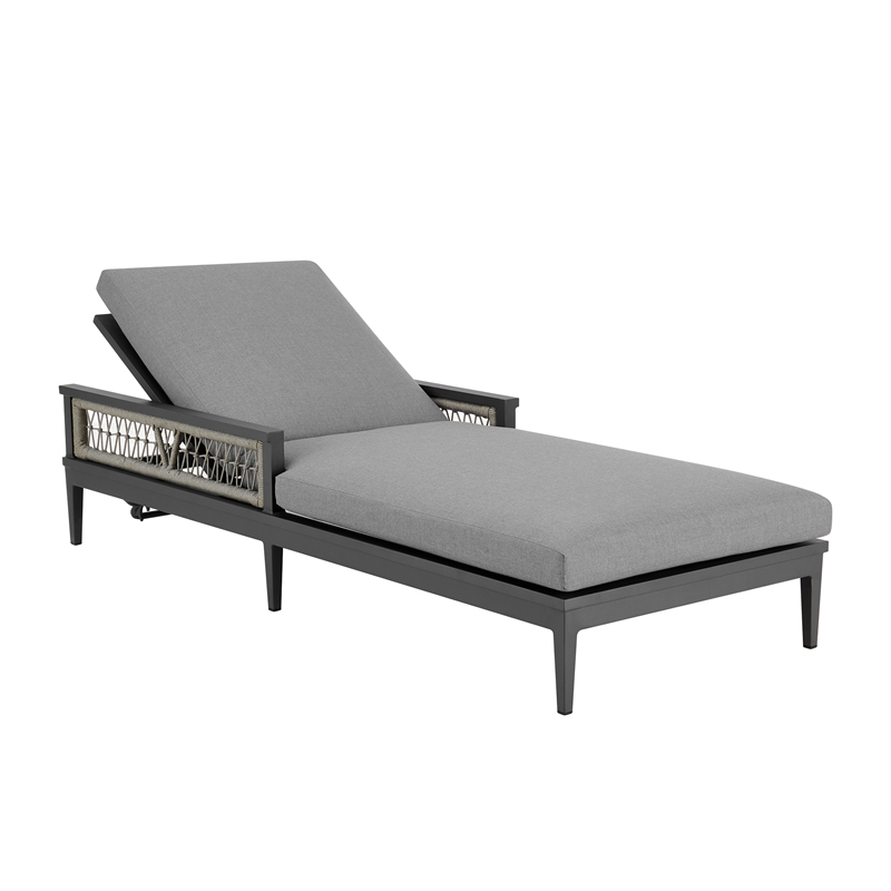 Zella Outdoor Patio Chaise Lounge Chair in Aluminum