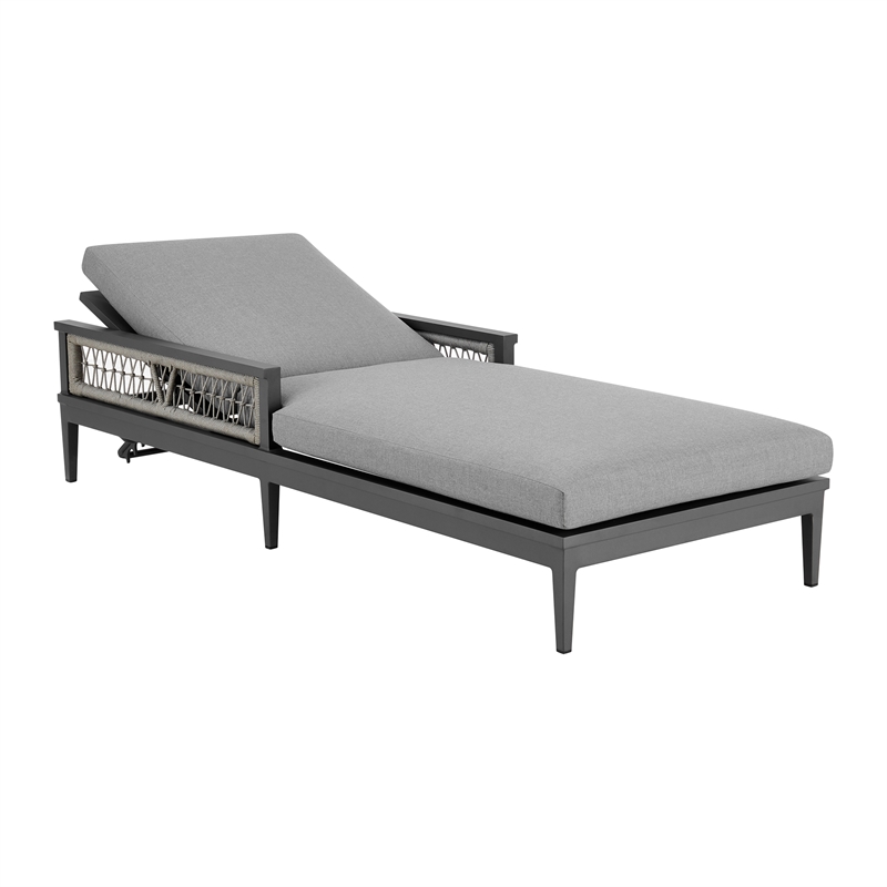 Zella Outdoor Patio Chaise Lounge Chair in Aluminum