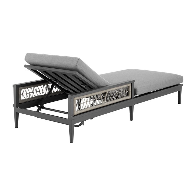 Zella Outdoor Patio Chaise Lounge Chair in Aluminum