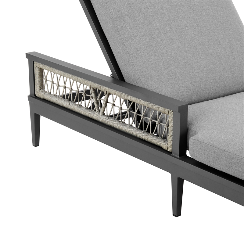 Zella Outdoor Patio Chaise Lounge Chair in Aluminum