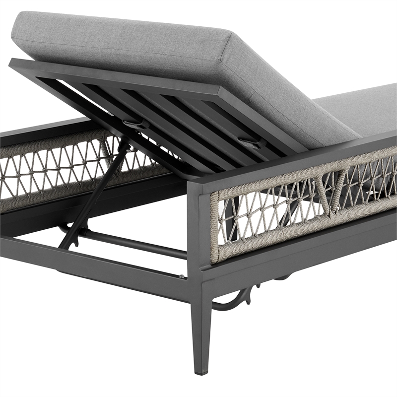 Zella Outdoor Patio Chaise Lounge Chair in Aluminum