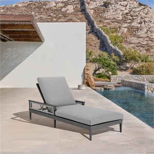 Zella Outdoor Patio Chaise Lounge Chair in Aluminum