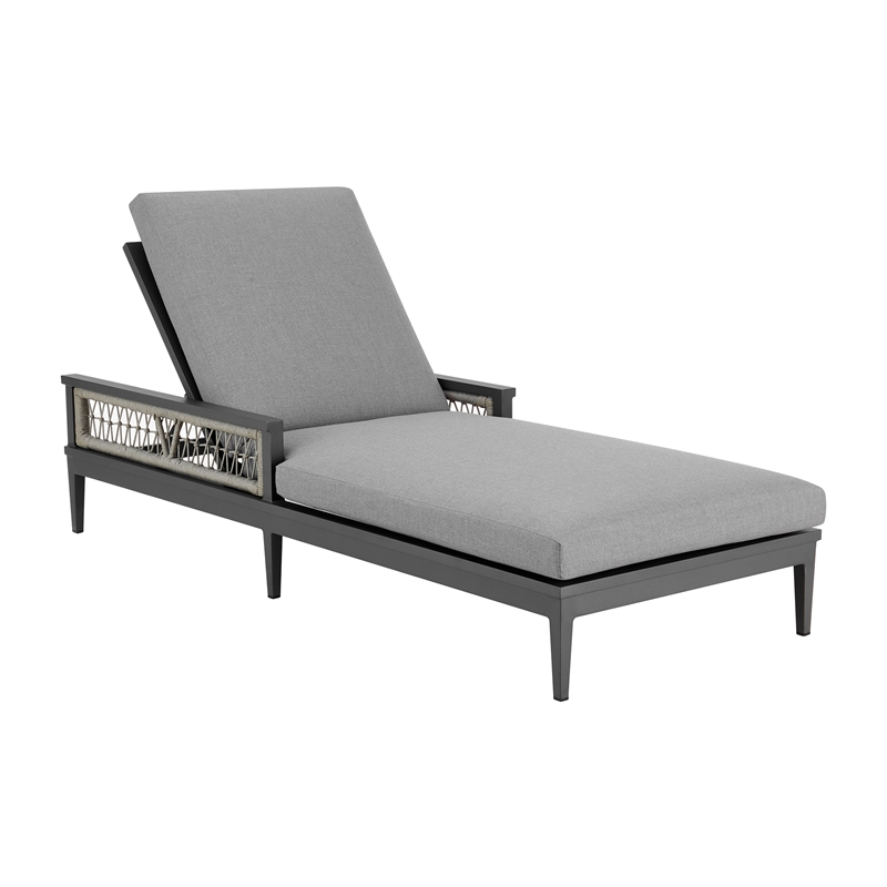 Zella Outdoor Patio Chaise Lounge Chair in Aluminum