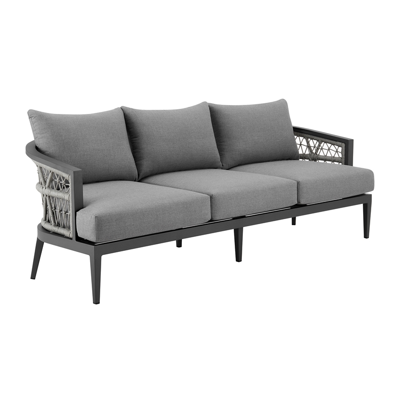 Zella Outdoor Patio Sofa in Aluminum