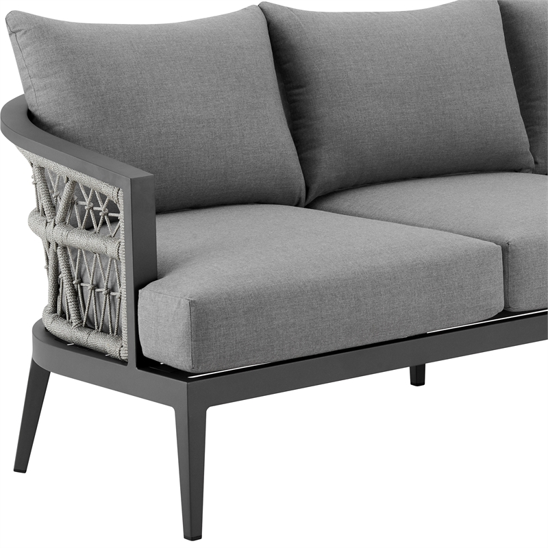 Zella Outdoor Patio Sofa in Aluminum