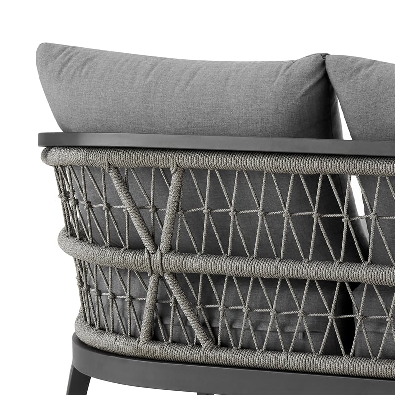 Zella Outdoor Patio Sofa in Aluminum
