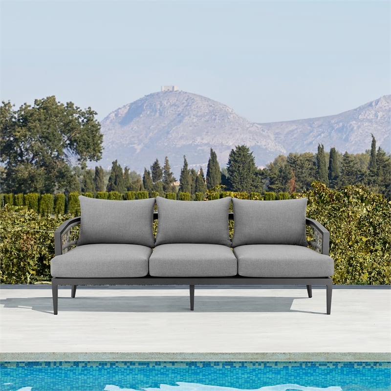 Zella Outdoor Patio Sofa in Aluminum