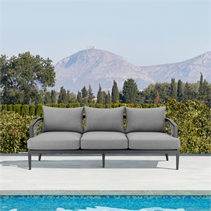 Zella Outdoor Patio Sofa in Aluminum