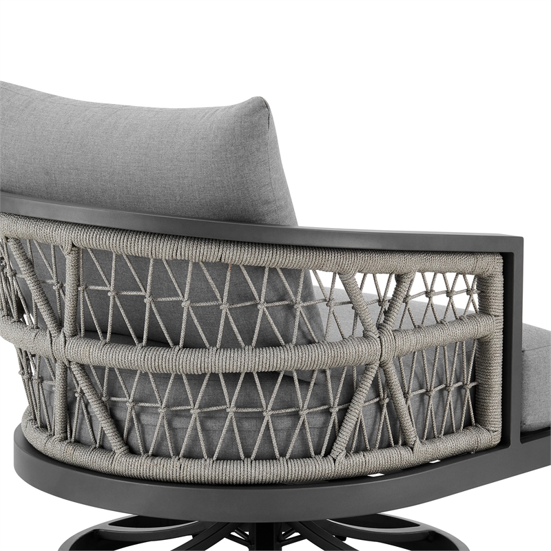Zella Outdoor Patio Swivel Armchair in Aluminum