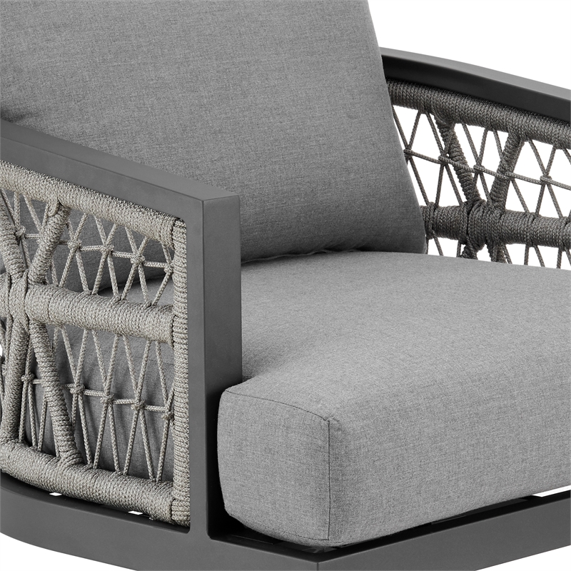 Zella Outdoor Patio Swivel Armchair in Aluminum