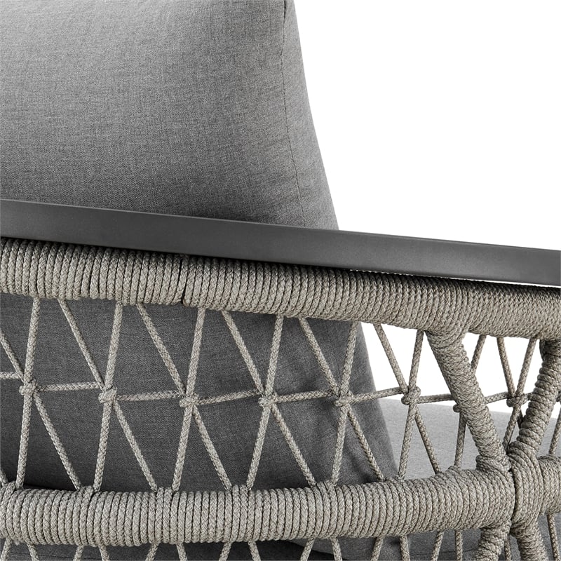 Zella Outdoor Patio Swivel Armchair in Aluminum