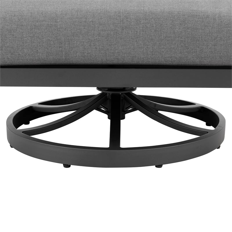 Zella Outdoor Patio Swivel Armchair in Aluminum