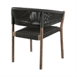 Escondido Doris Outdoor 5 Piece Round Dining Set in Eucalyptus and Black Rope