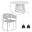 Escondido Doris Outdoor 5 Piece Round Dining Set in Eucalyptus and Black Rope
