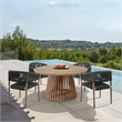 Escondido Doris Outdoor 5 Piece Round Dining Set in Eucalyptus and Black Rope