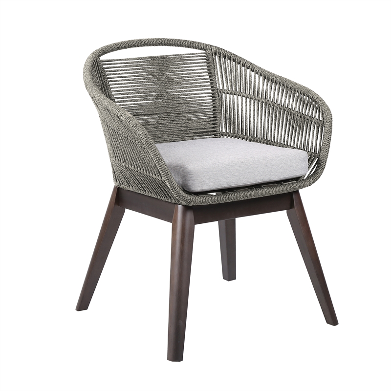 Oasis Tutti Frutti Outdoor 5 Piece Round Dining Set with Gray Rope and Cushions