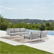 Rhodes Outdoor 4 Piece Conversation Set in Aluminum