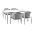 Rhodes Outdoor Patio 5 Piece Dining Set in Aluminum