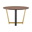 Joana Round Dining Table Black Iron Base with Walnut Tabletop
